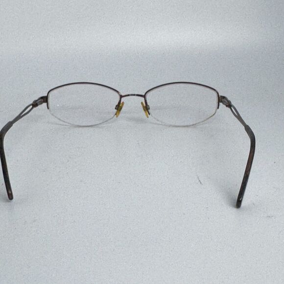 Bulova Karis Eyeglasses Rectangular Brown Rectangle Half Rim 52-18-135 H4184 - Picture 3 of 8